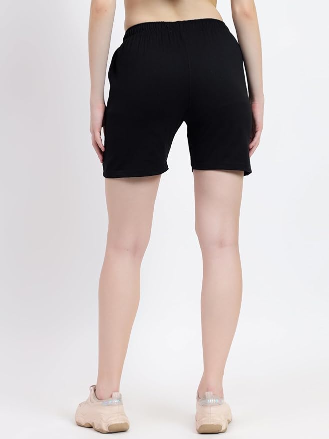 BLUE STAR SHARK Women's Athletic Gym Shorts | Stretchable & Relaxed Fit | Running, Jogging & Yoga Workout Shorts with Pockets | Casual Summer Cycling & Sleep Shorts