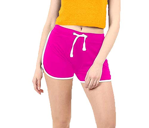 Hangout Hub Women’s Cotton Shorts | Boxer Half Pant with Sporty Stripe | Elastic Waist | Hypoallergenic Breathable Fabric | Sweat Absorbent Material | Gym Exercise Yoga Lounge Run Wear (Multi Color)